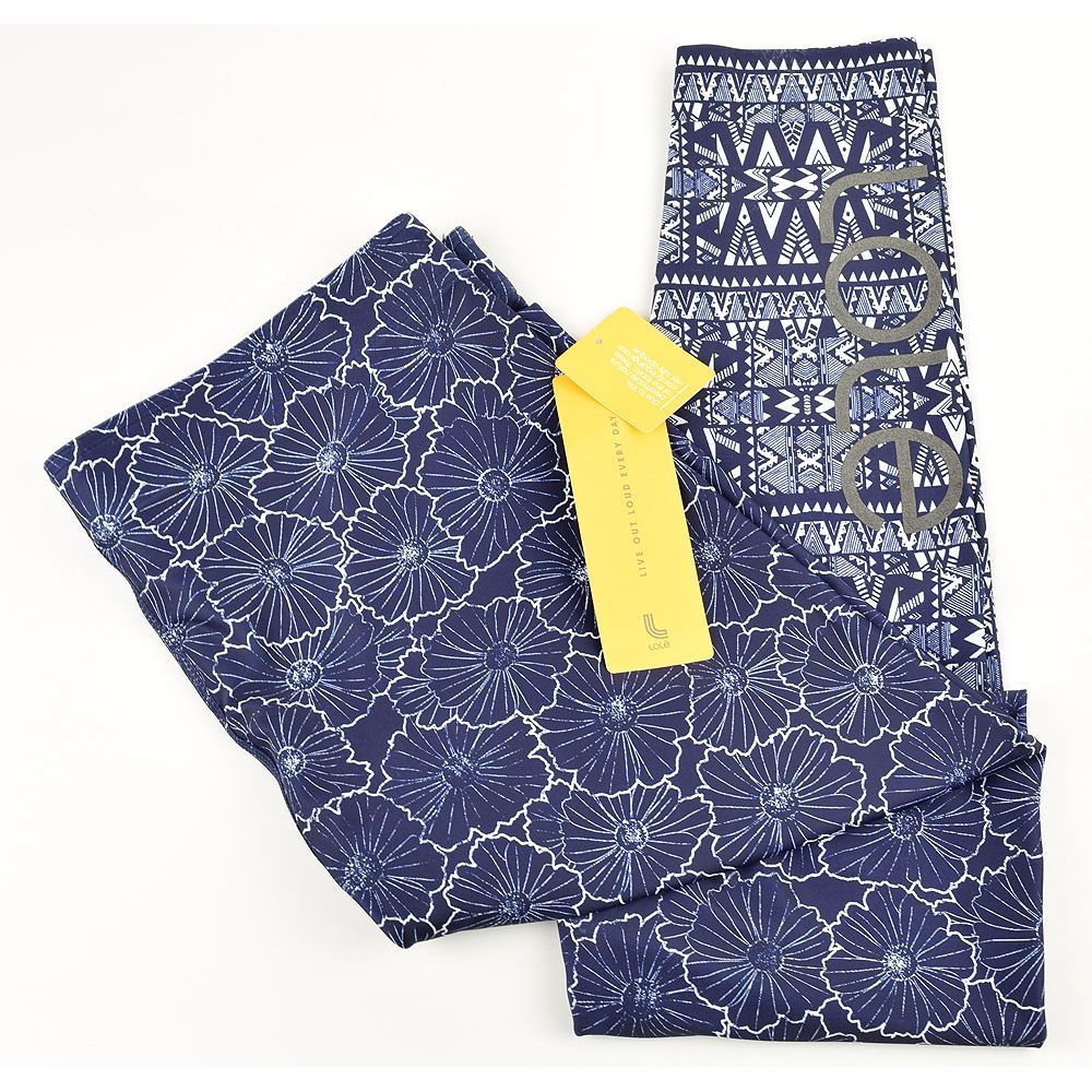 LOLE Navy Floral Bliss SIERRA Leggings LARGE